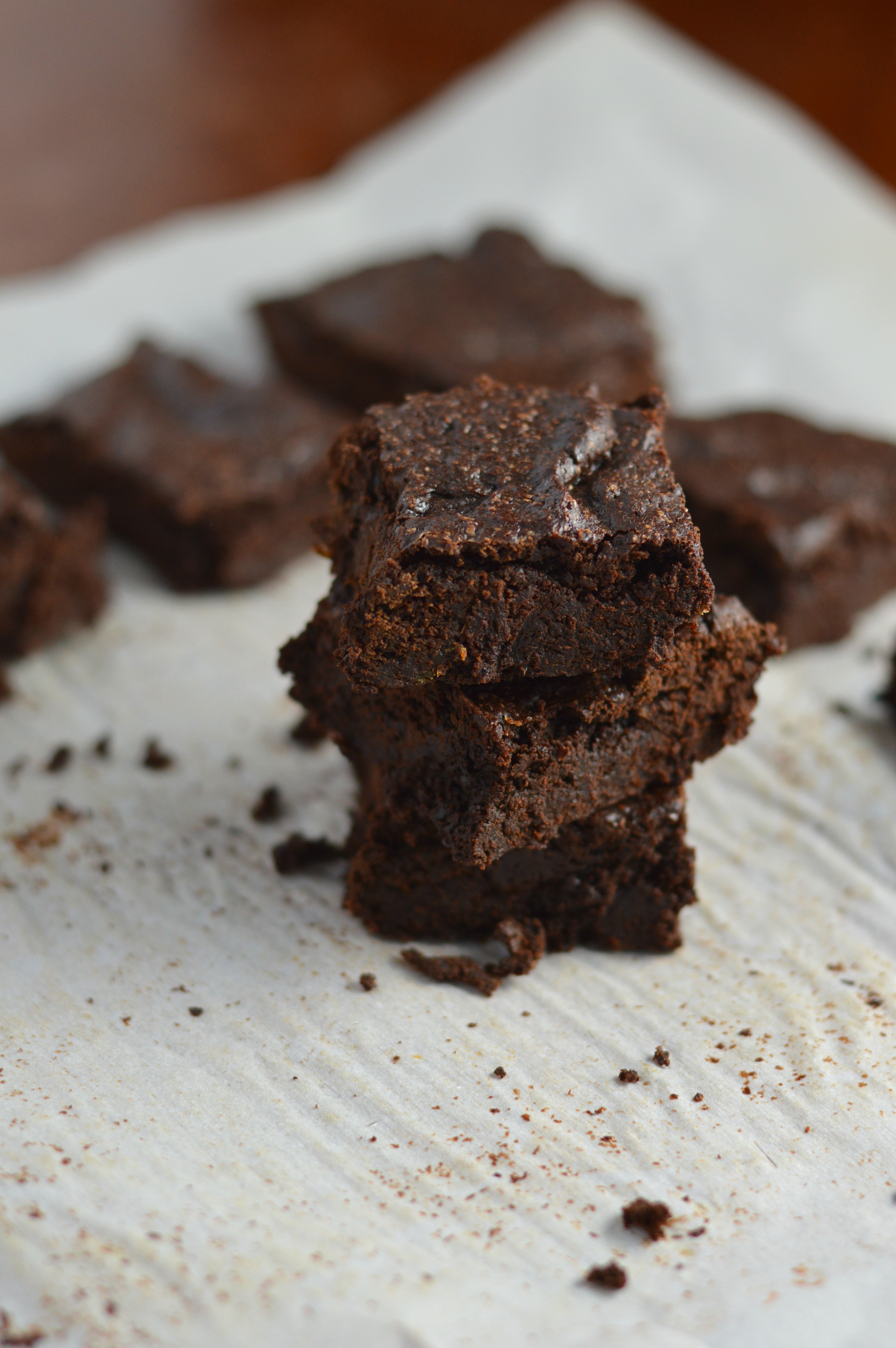 Brownies that are gluten free, butterless, and ready in under 30 minutes.