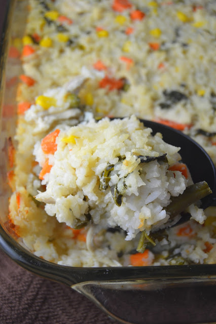 Kale, rice and vegetable freezer casserole