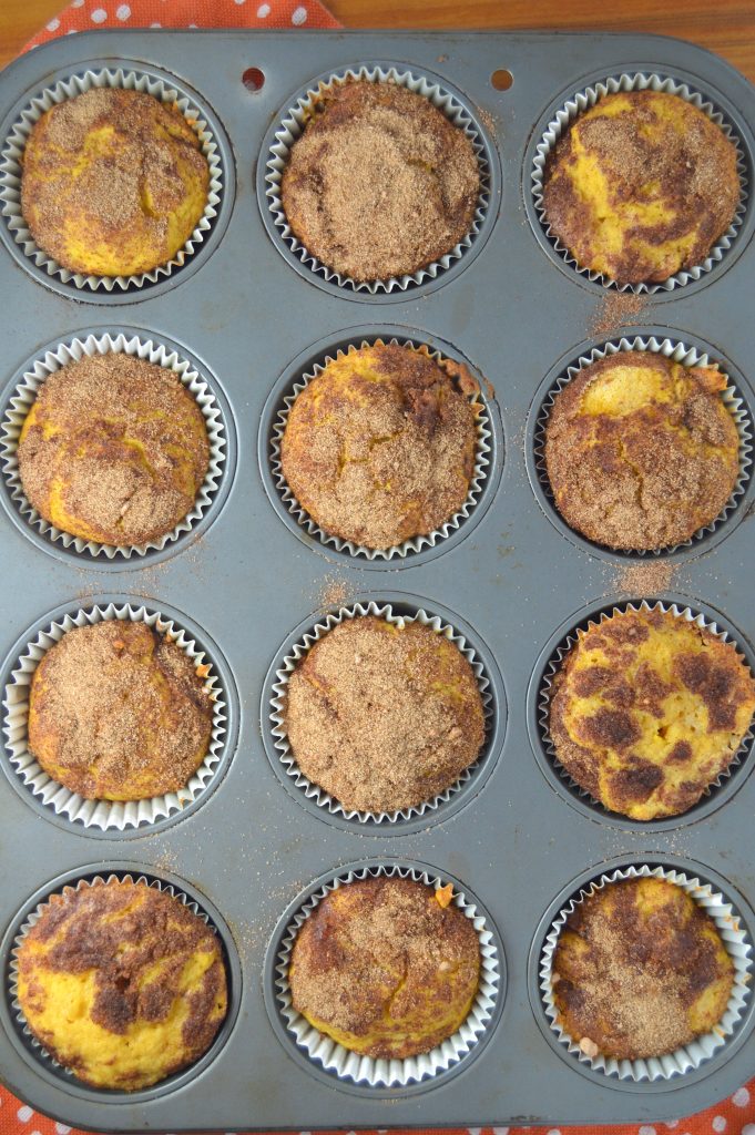 This is fall in a muffin: pumpkin and snickerdoodle mixed into one. So easy to make!