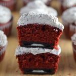 Red Velvet Cupcakes with Cookies and Cream Frosting