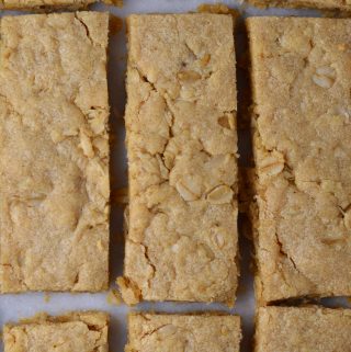 Oat Bars that are packed with peanut butter for some extra protein. Perfect grab and go breakfast, or snack.