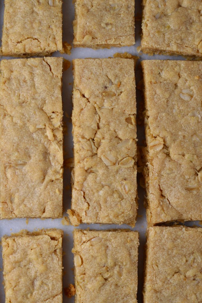 Oat Bars that are packed with peanut butter for some extra protein. Perfect grab and go breakfast, or snack.