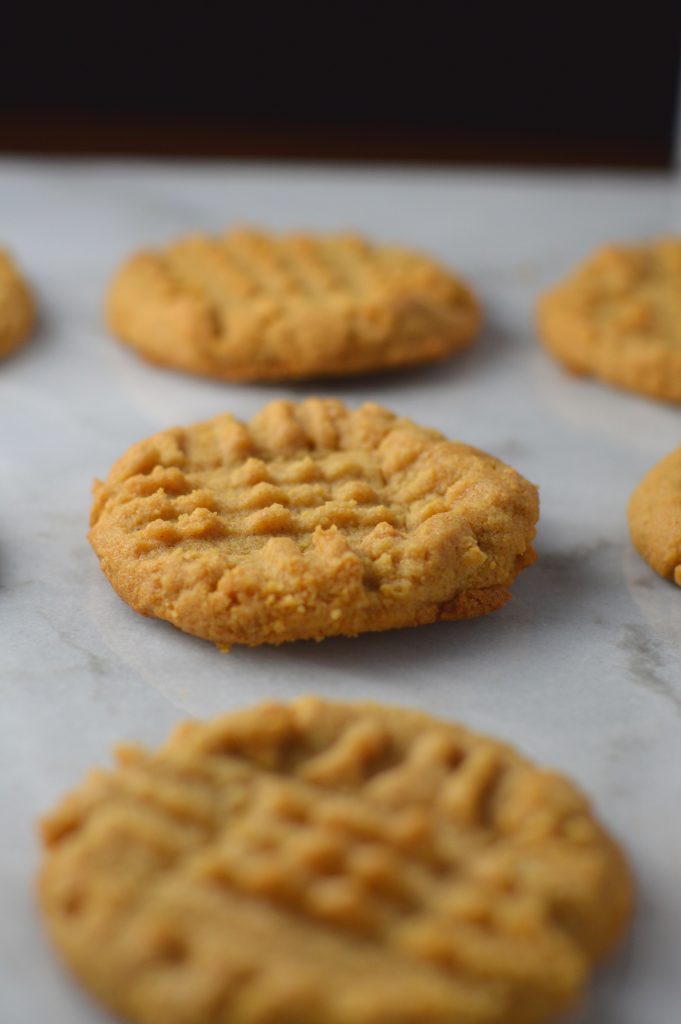 Easy Peanut Butter Protein Cookies, made with whey protein. A super simple recipe made with 4 ingredients that really packs in the protein.