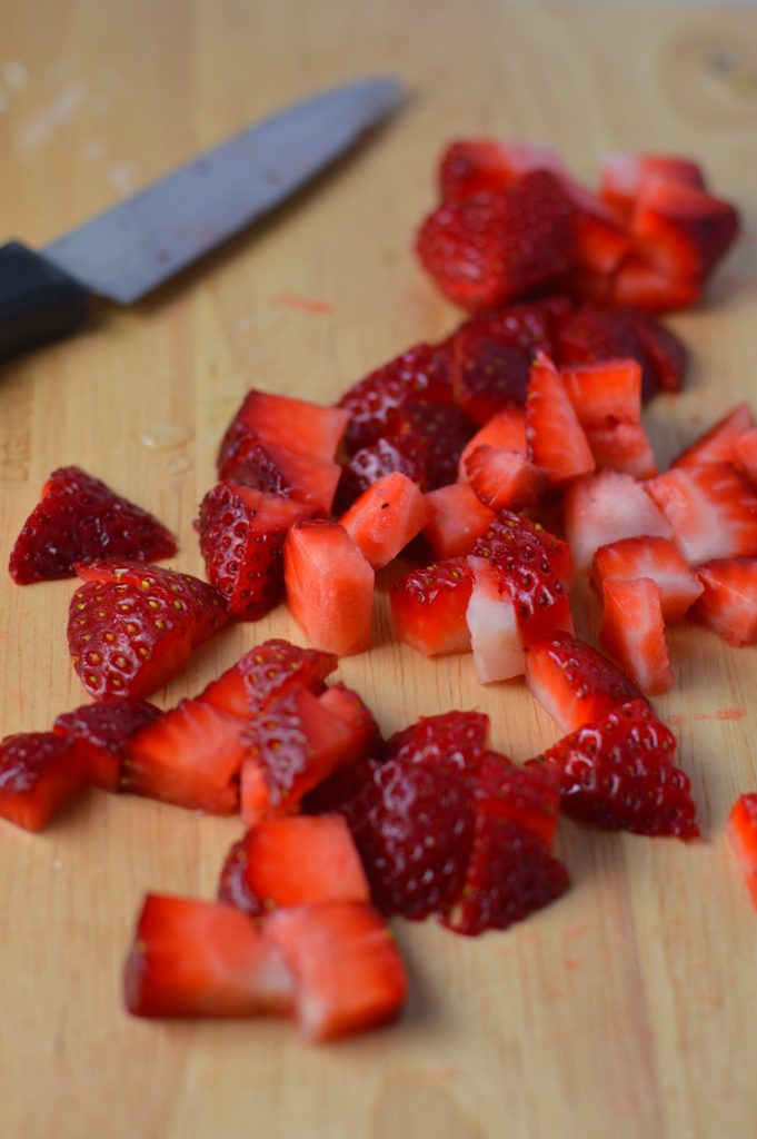 Healthy strawberries and cream oatmeal. Made with 4 ingredients, and ready in under 15 minutes.