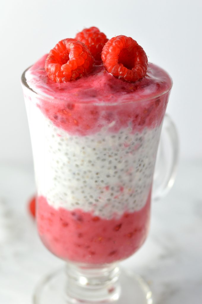 Raspberry Chia Seed Pudding makes the perfect breakfast. Made with coconut milk it is vegan, paleo and gluten free.