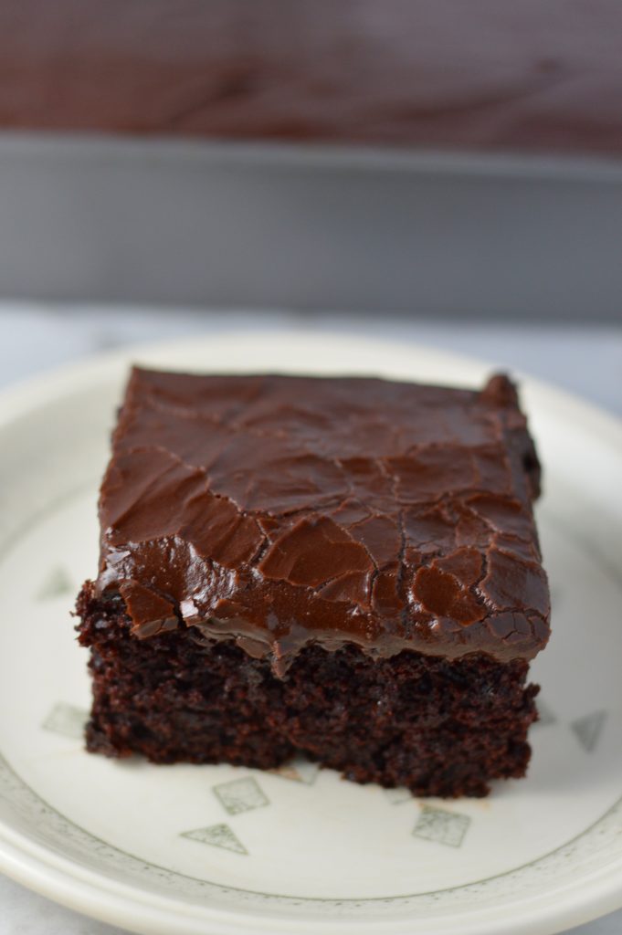  My favourite Chocolate Sheet Cake from scratch. Made without buttermilk and super easy to make, you will never need another chocolate cake recipe.