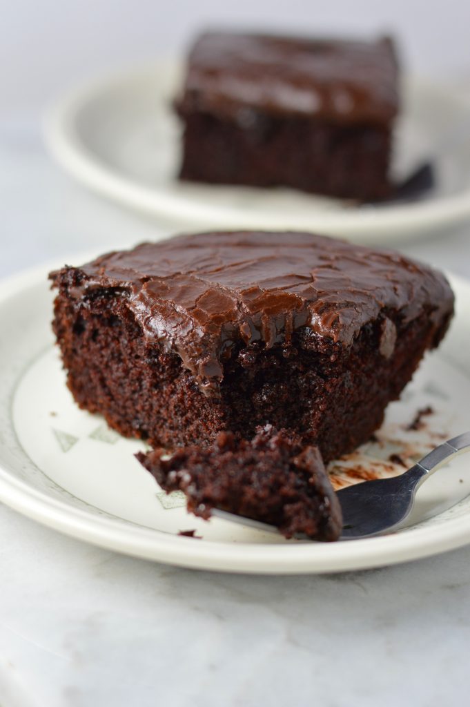  My favourite Chocolate Sheet Cake from scratch. Made without buttermilk and super easy to make, you will never need another chocolate cake recipe.