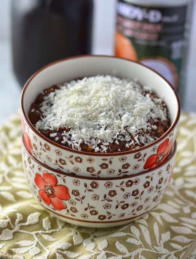 This Coconut Mocha Oatmeal is so easy to make, and ready in under 10 minutes. You will want to make this recipe for breakfast everyday.