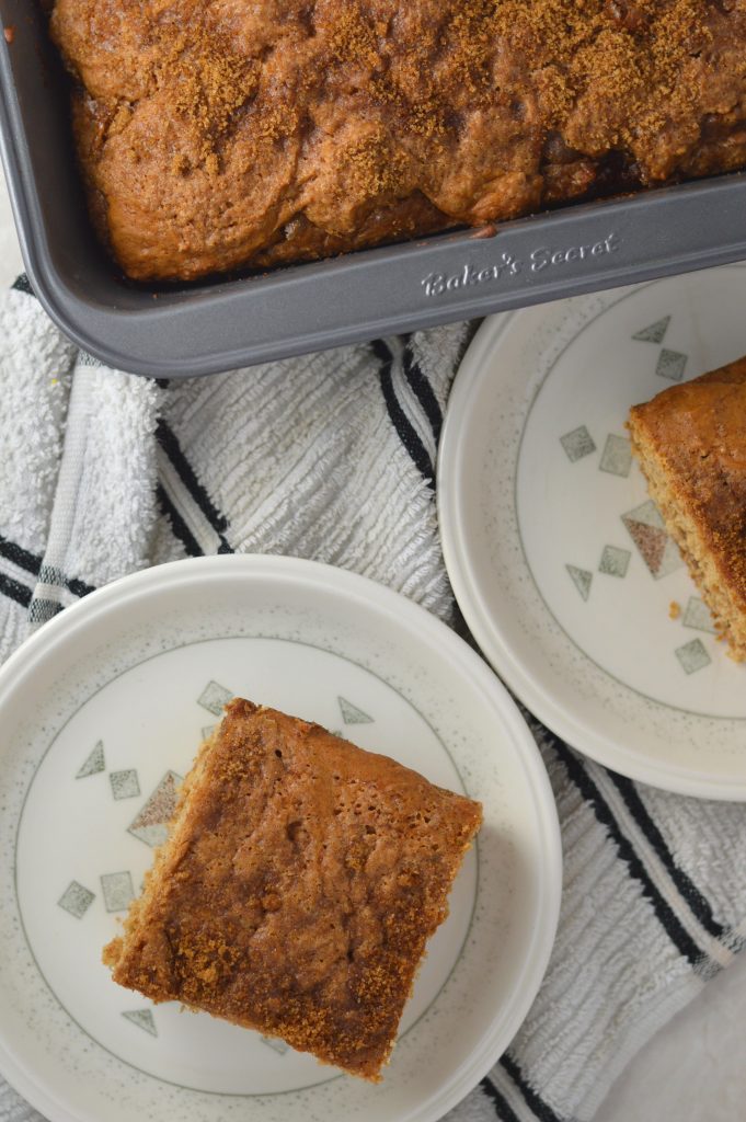 Easy Layered Apple Coffee Cake using fresh apples and applesauce. An easy breakfast recipe that is perfectly spiced.