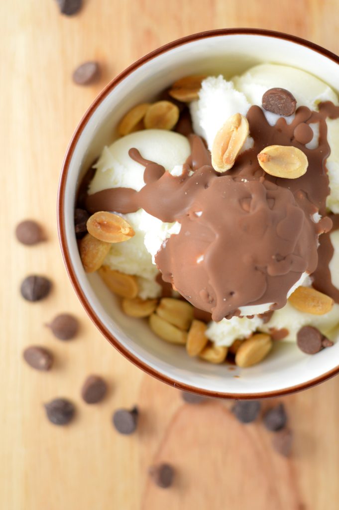 This Magic Shell is made with 3 ingredients, and is the perfect topping for ice cream. Made with coconut oil and chocolate chips, this can be made vegan.