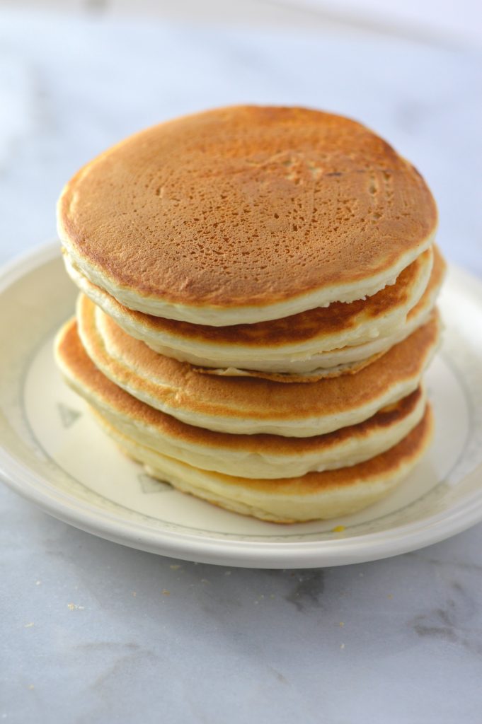 These Vanilla Protein Powder Pancakes are made with whey protein powder. Can be made vegan, these pancakes are super fluffy and easy to make. 