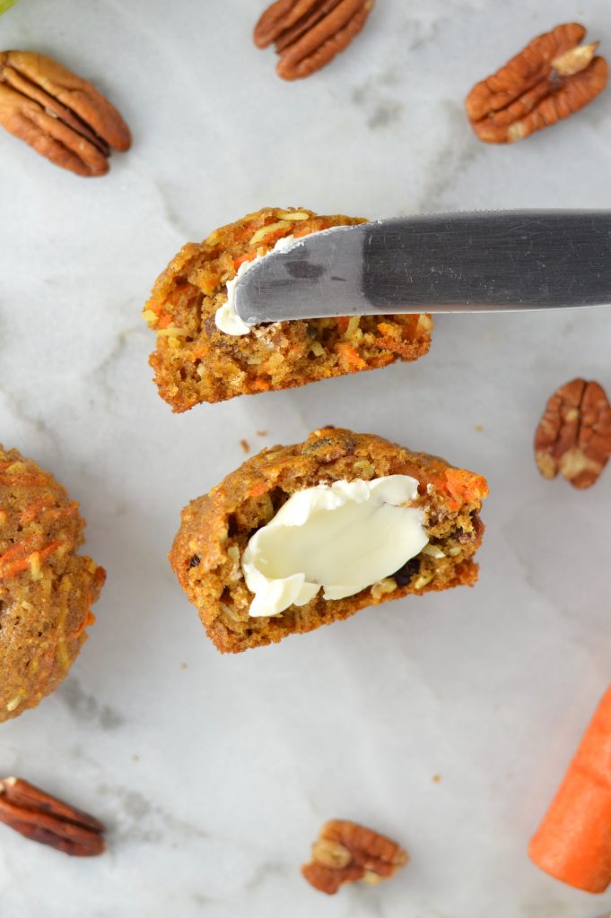  These Carrot, Apple and Pecan Muffins are sweetened with shredded coconut, dried cranberries and brown sugar. A healthy grab and go breakfast recipe.