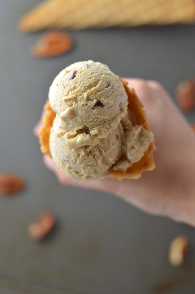 This old fashioned Butter Pecan Ice Cream recipe is one of my favourites. So rich and creamy, made in a cuisinart ice cream maker.