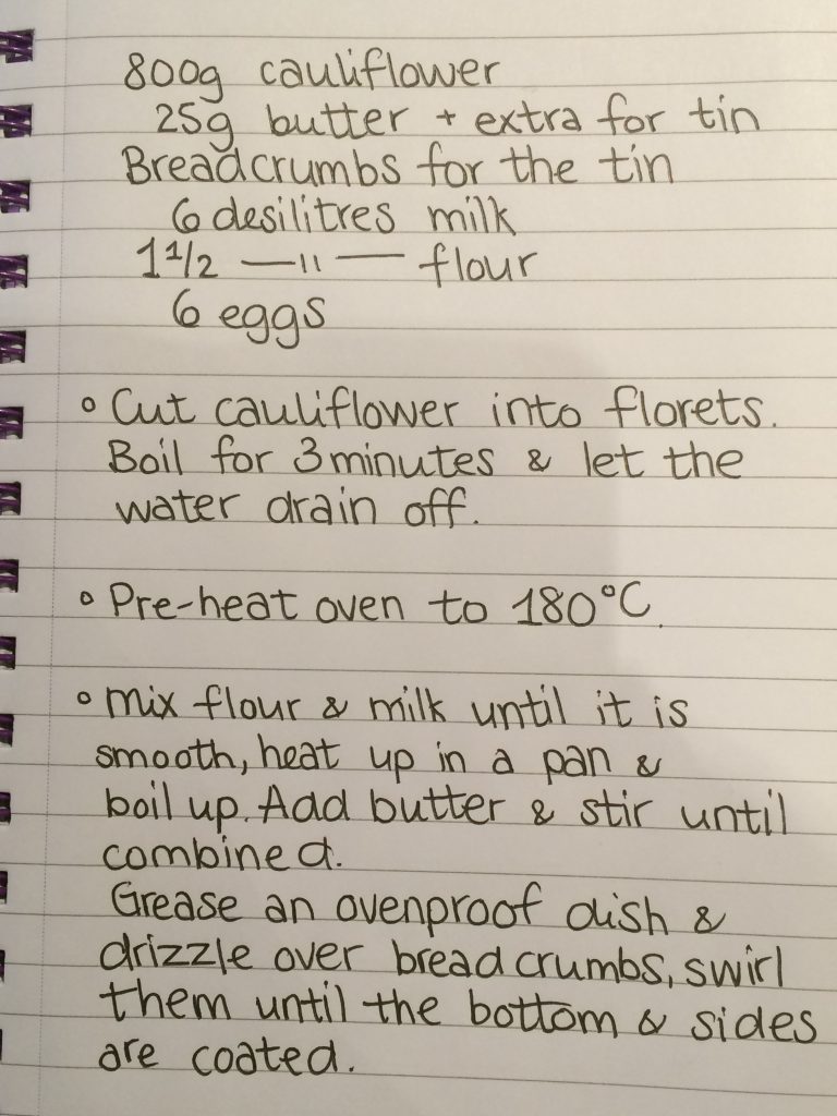 Egg and Cauliflower Casserole Translated Recipe