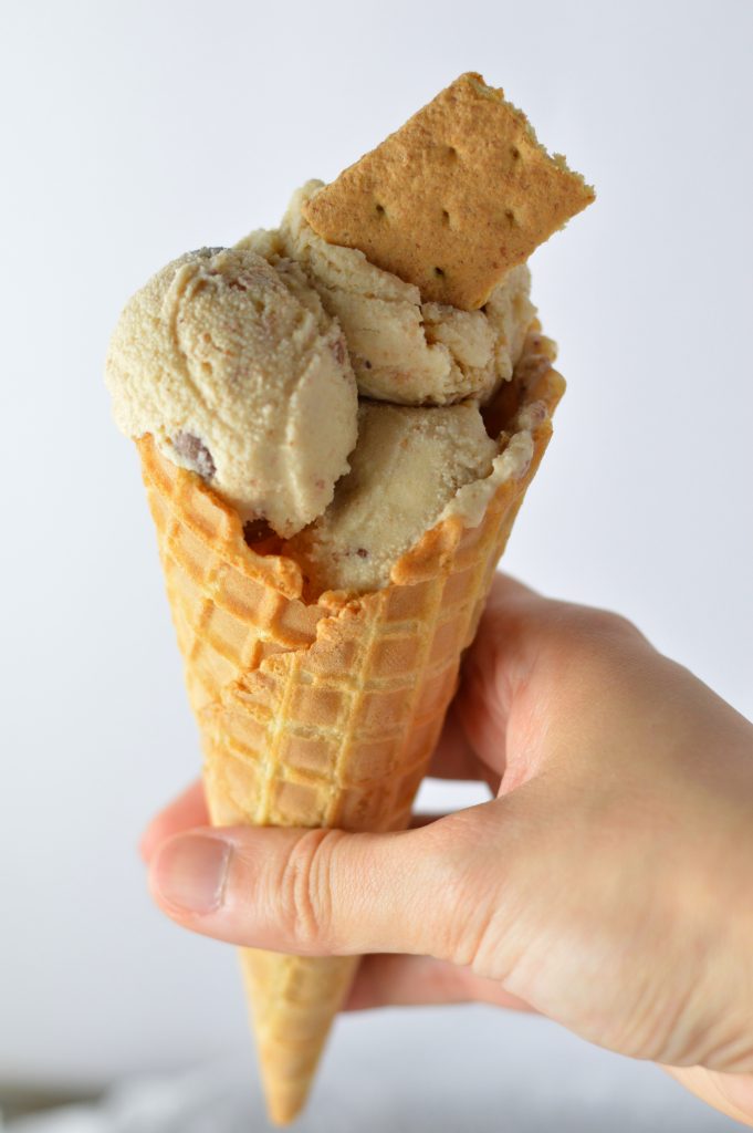 This Honey Graham Cracker Chocolate Chip Ice Cream recipe is one of my favourite dessert ideas. So easy to make, this recipe uses your ice cream maker.