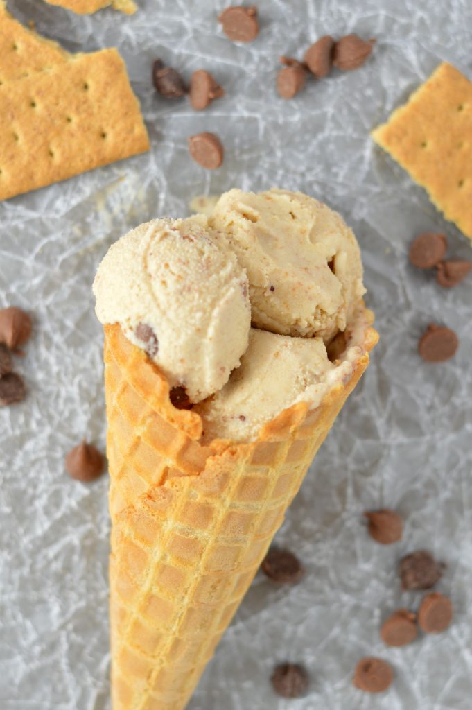 This Honey Graham Cracker Chocolate Chip Ice Cream recipe is one of my favourite dessert ideas. So easy to make, this recipe uses your ice cream maker.