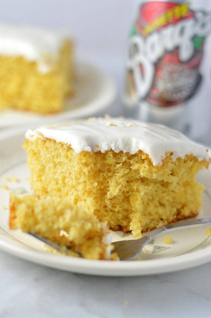 This Easy Root Beer Float Cake is made with a cake mix, so it is super simple and quick to whip up. Perfect for last minute birthday cakes.