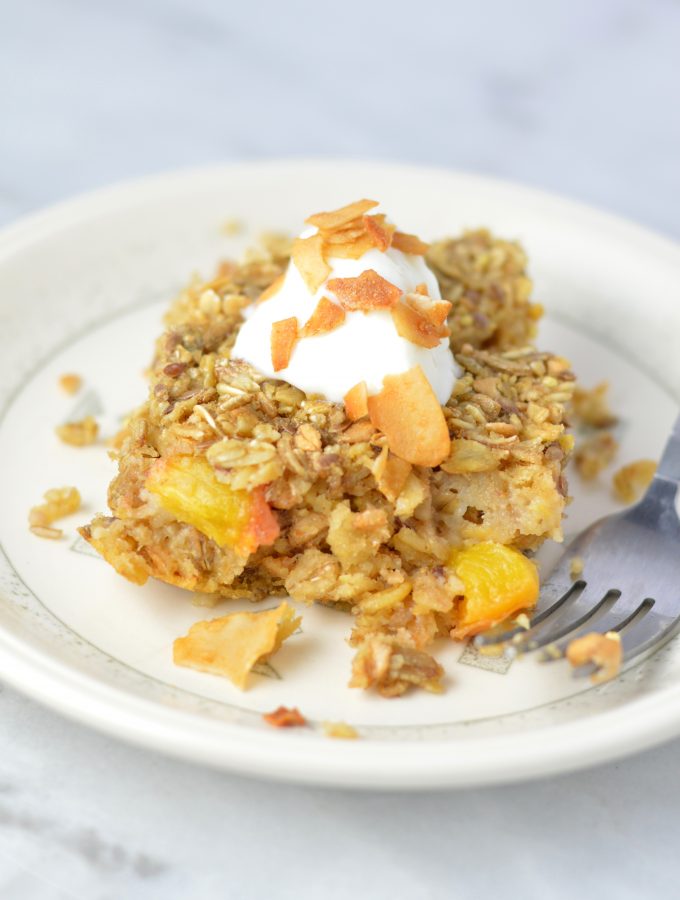 Ginger Peach Baked Oatmeal