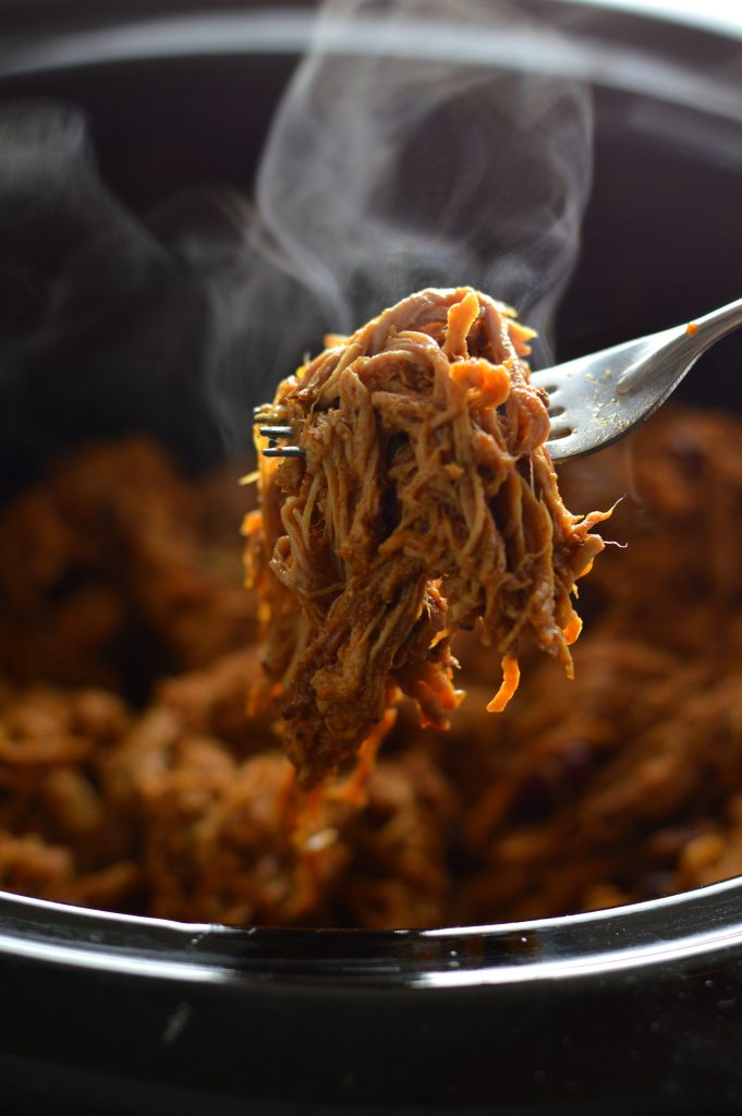 Easy Slow Cooker Pulled Pork recipe is perfect for a weekday dinner. Made with pork tenderloin and kidney beans.