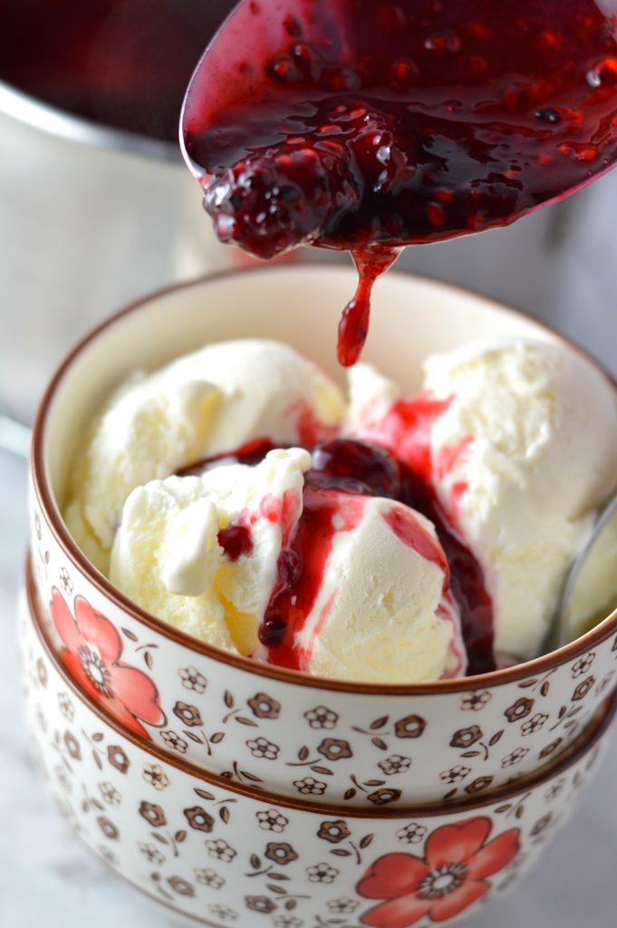  Easy Blackberry Sauce recipe, perfect for topping your waffles, ice cream, pancakes.. or just eating with a spoon! Made special with peppermint vodka.