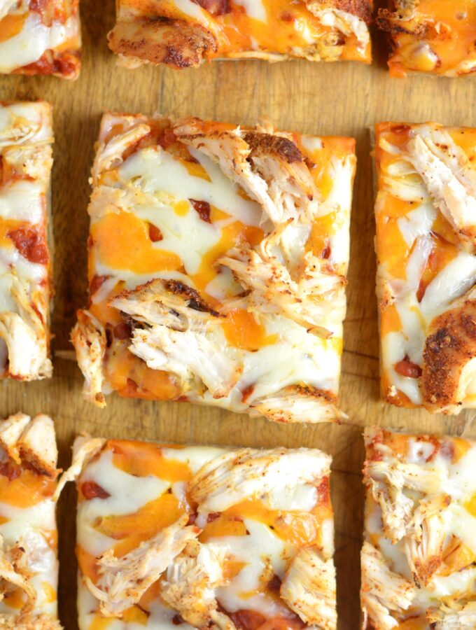 Leftover Chicken Flatbread Pizza