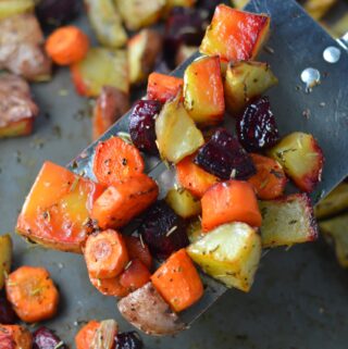 Roasted Potatoes, Carrots and Beets