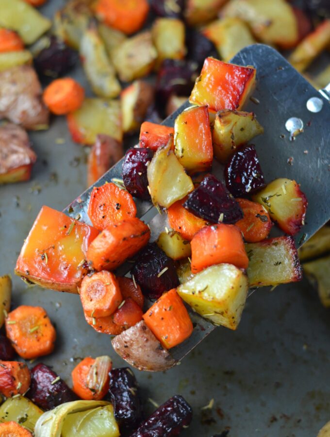 Roasted Potatoes, Carrots and Beets