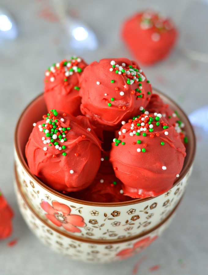 Christmas Coconut Flour Cookie Dough Truffles