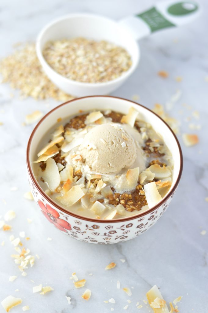 Easy Coffee Oatmeal with Coffee Ice Cream makes the perfect decadent breakfast recipe. Made with milk and coffee instead of water, this bowl of oats keeps you full until lunch.