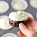 Simple Vegan Chocolate Cupcakes with Vanilla Buttercream recipe that tastes just as good as your regular cupcake. Dense and fudgy, this makes an easy and tasty dessert.