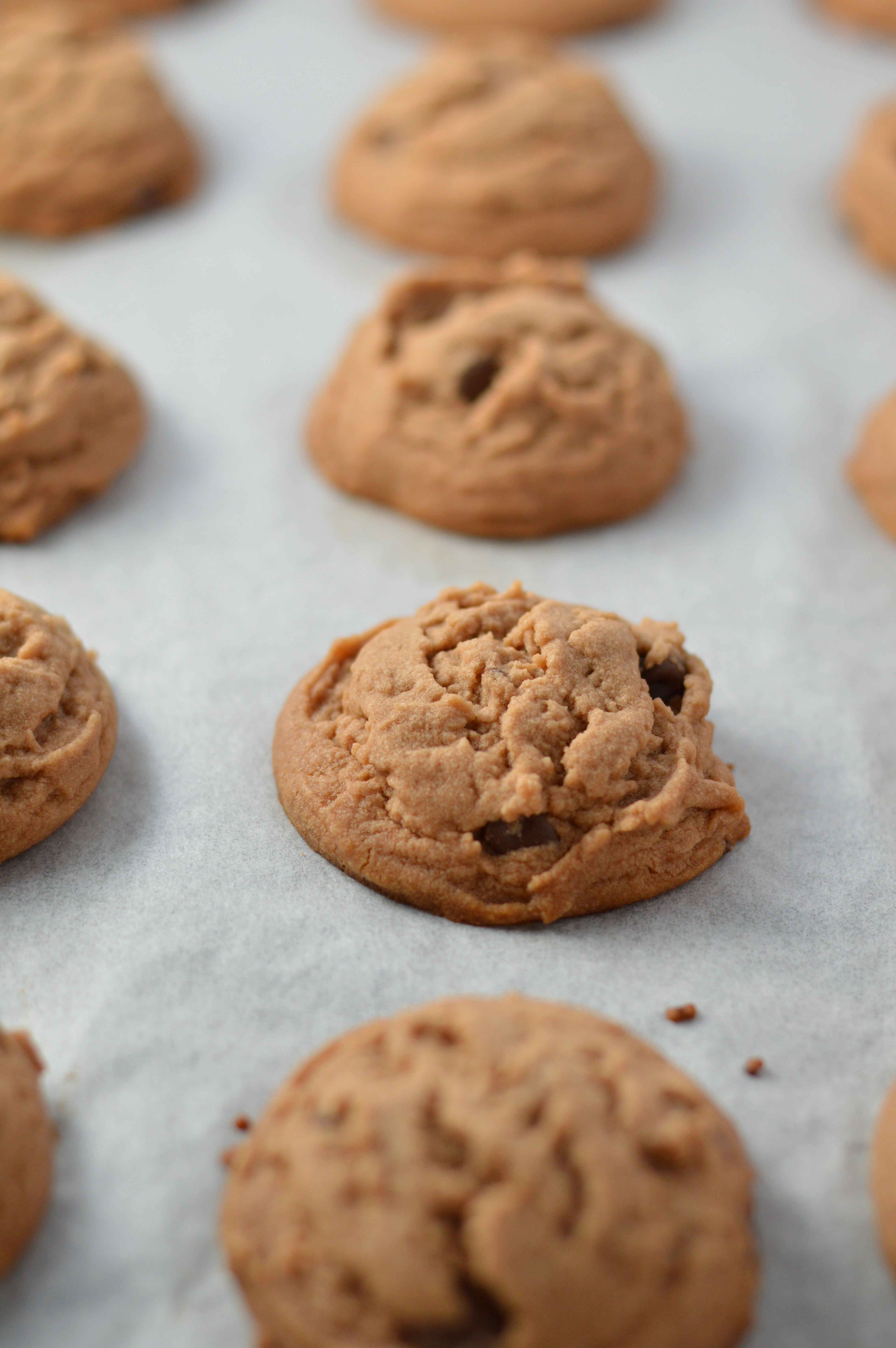 Easy Chocolate Chip Nutella Drop Cookies for when you want a quick dessert recipe to make with 6 ingredients. These cookies are eggless, and will almost melt in your mouth.