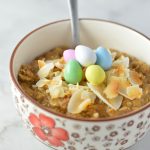 This Mini Egg Coffee Oatmeal is the perfect breakfast for Easter morning. Ready in under 10 minutes, this makes a quick and easy filling morning treat.