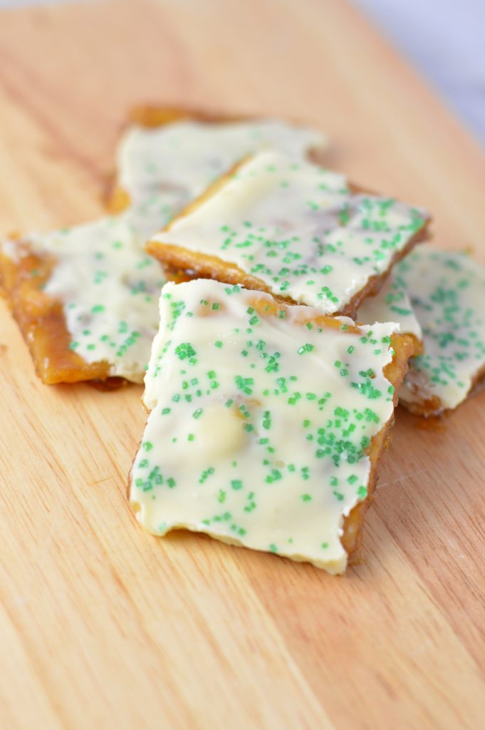  This St Patrick's Day White Chocolate Saltine Cracker Toffee recipe is so easy to make and so addictive to eat. The perfect snack or quick dessert for your March celebrations.