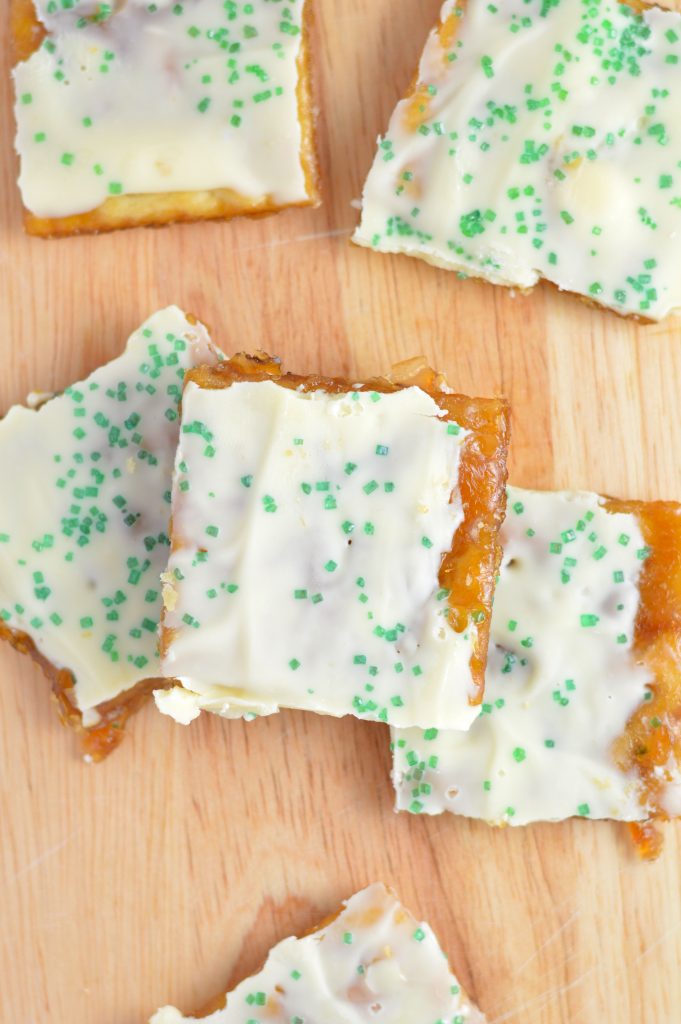  This St Patrick's Day White Chocolate Saltine Cracker Toffee recipe is so easy to make and so addictive to eat. The perfect snack or quick dessert for your March celebrations.