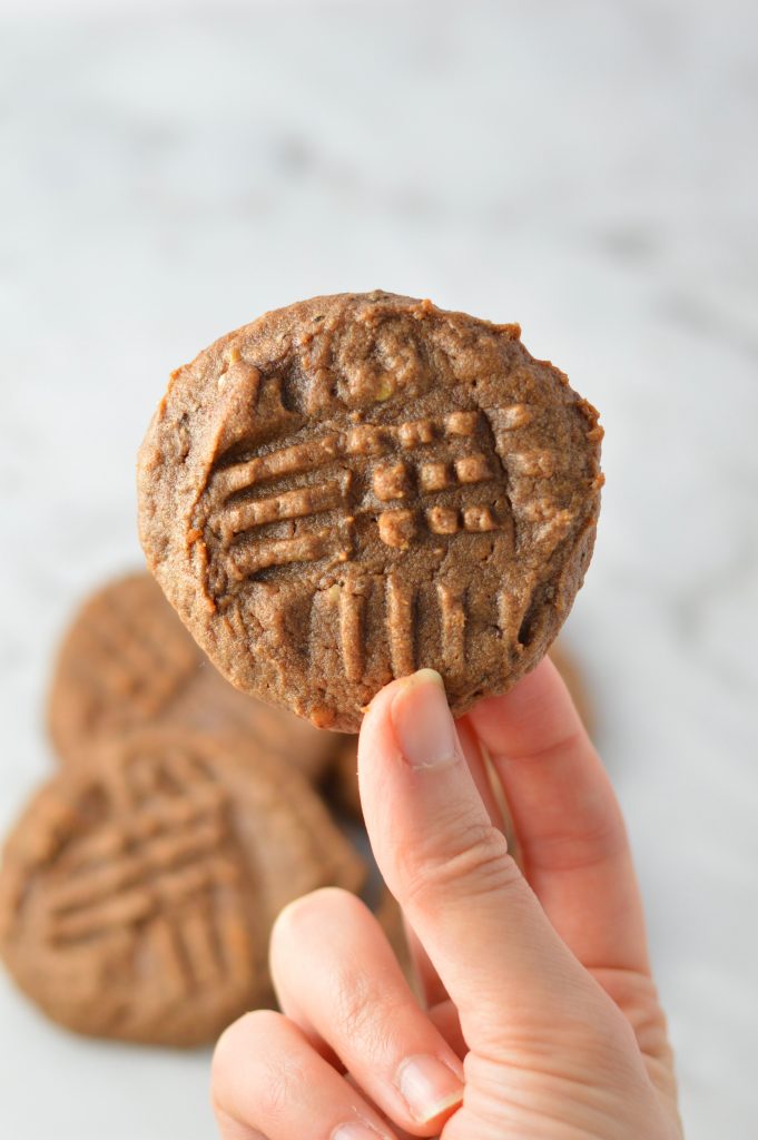 5 Ingredient Peanut Butter Chocolate Chia Seed Cookies. Made in one bowl and ready in less than 15 minutes, they make a quick snack or easy dessert recipe.