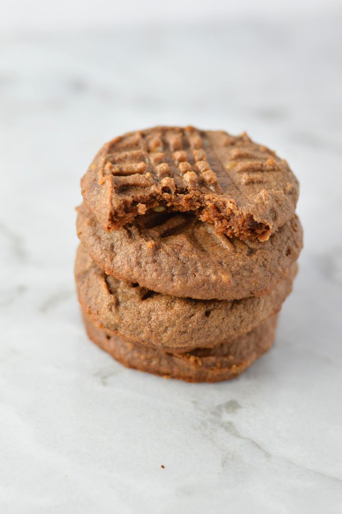 5 Ingredient Peanut Butter Chocolate Chia Seed Cookies. Made in one bowl and ready in less than 15 minutes, they make a quick snack or easy dessert recipe.