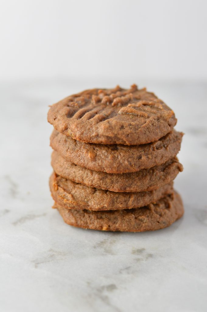 5 Ingredient Peanut Butter Chocolate Chia Seed Cookies. Made in one bowl and ready in less than 15 minutes, they make a quick snack or easy dessert recipe.