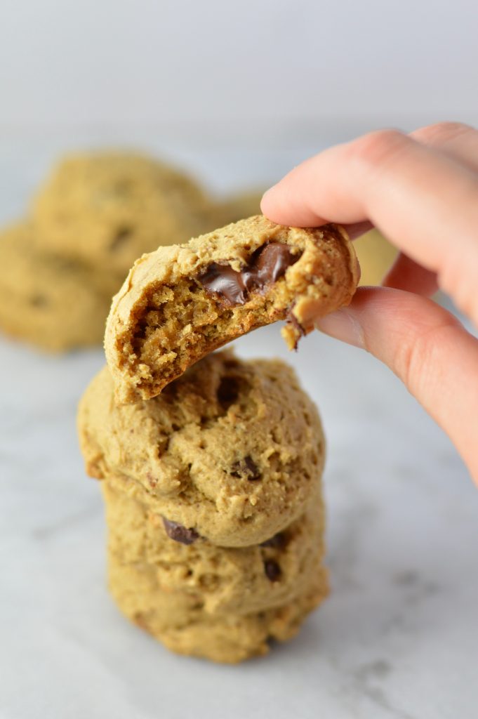 Date Chocolate Chip Cookies recipe. Partly sweetened with dates, these cookies make a quick and healthy snack idea. Plus, it is lunchbox friendly too!