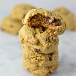 Date Chocolate Chip Cookies recipe. Partly sweetened with dates, these cookies make a quick and healthy snack idea. Plus, it is lunchbox friendly too!