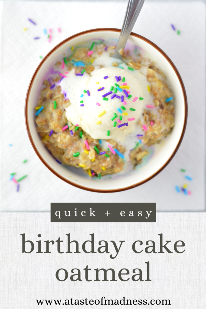 Birthday Cake Oatmeal