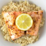 Quick and easy Honey Dijon Mustard Salmon recipe for a weeknight meal that is ready in under 20 minutes. My new go-to dinner idea!