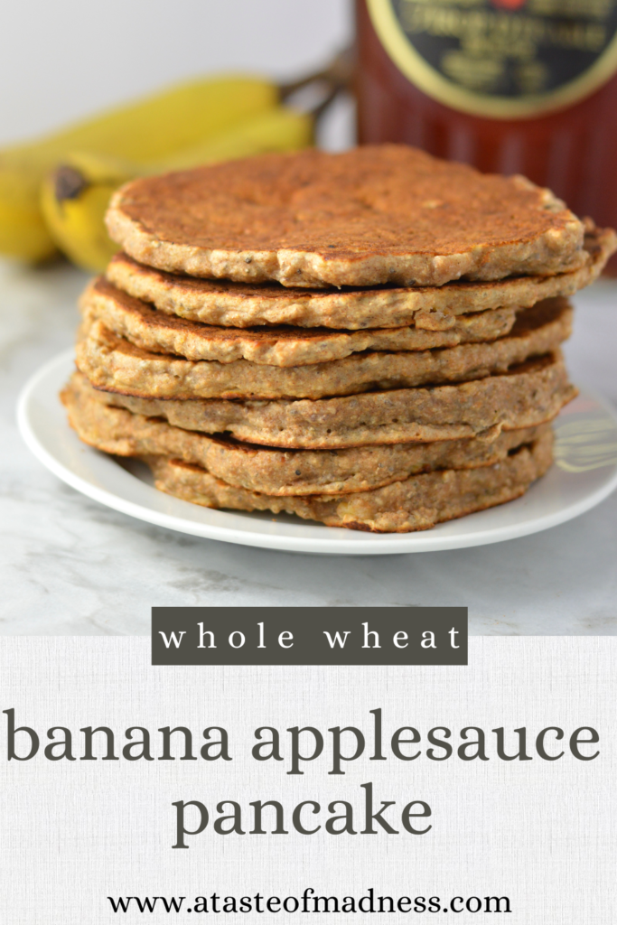 Whole Wheat Banana Applesauce Pancakes