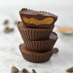 Easy Almond Butter Chocolate Cups recipe made with only 3 ingredients. Can be made vegan, this makes a quick snack to satisfy your sweet tooth.