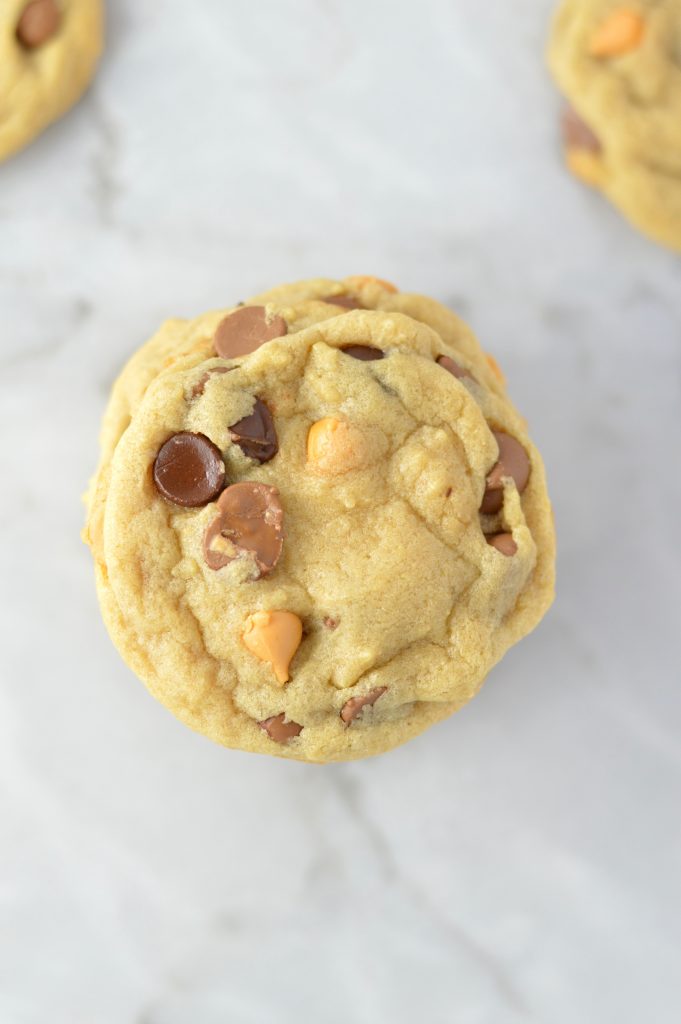 Chewy Butterscotch and Chocolate Chip Cookies recipe that is quick and easy to make. This is a great nut free snack to take to work or school.