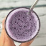 3 ingredient Blueberry Milkshake made with vanilla ice cream. This drink is so refreshing and such an easy recipe to make!