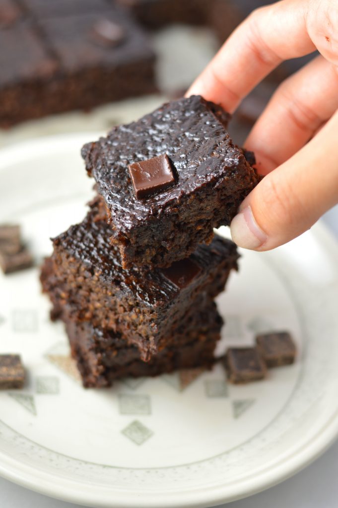 These Chia Seed Mocha Brownies are so east to make, and a lot healthier than your average brownie. Flourless and ready in under 30 minutes.