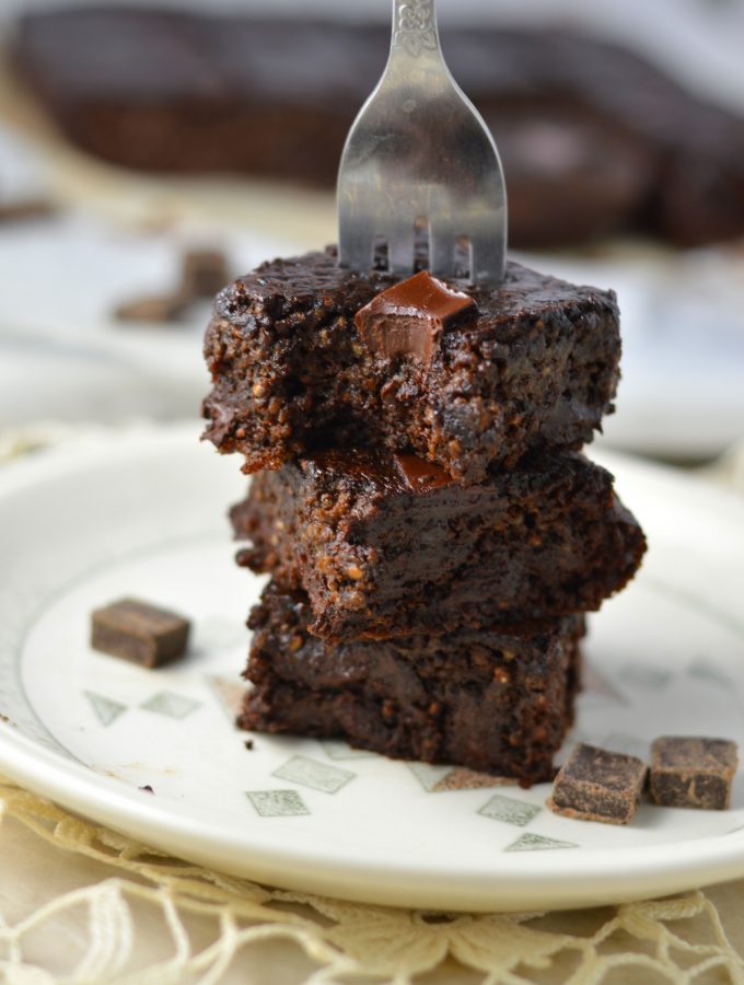 These Chia Seed Mocha Brownies are so east to make, and a lot healthier than your average brownie. Flourless and ready in under 30 minutes.