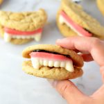 These Peanut Butter Vampire Cookies are the perfect quick and easy dessert recipe to make for your Halloween party. Super fun activity to do with kids.