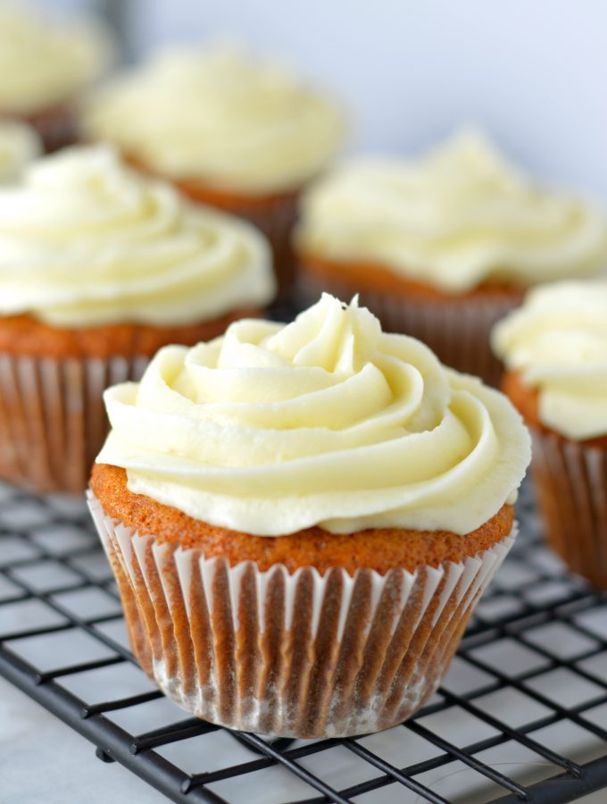 Easy Honey Cupcakes with Honey Frosting recipe. Perfect nut free dessert idea to bring to birthdays or potlucks.