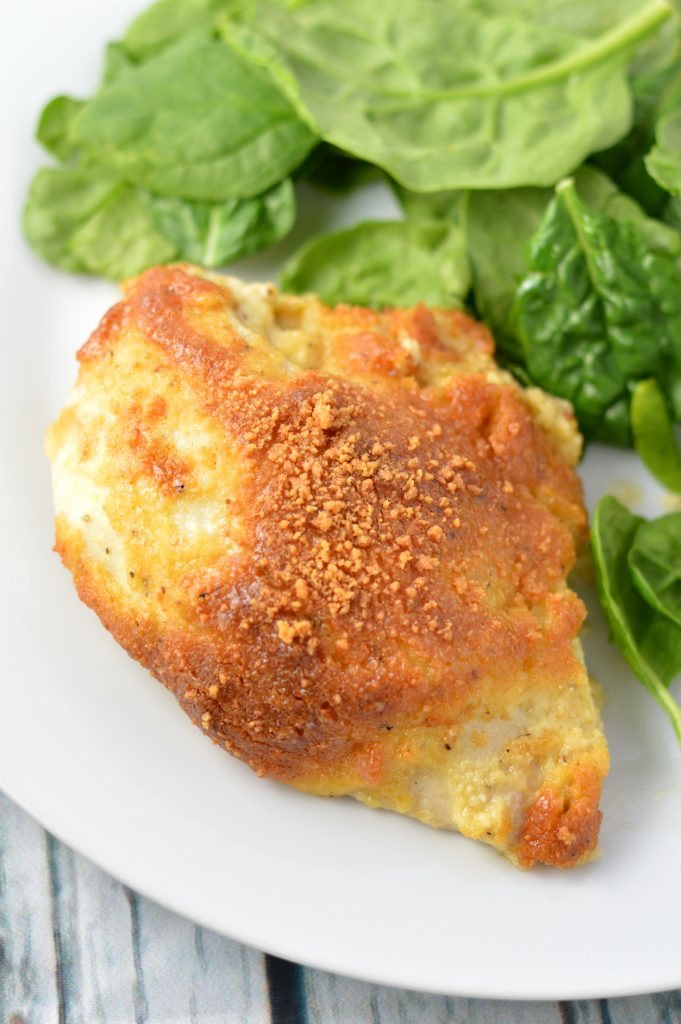 Easy, Baked Parmesan Chicken recipe made with mayonaise. Made with only 6 ingredients, this makes a nice and simple dinner idea.